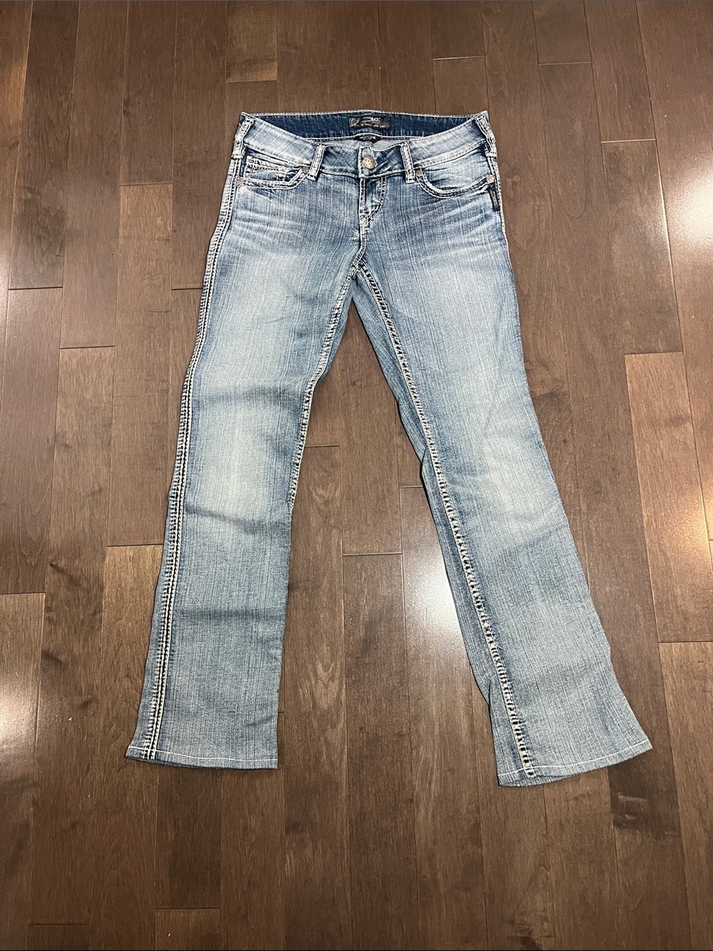 Silver Jeans Light Blue Bootcut Jeans - Subtle Faded Wash 28/29 Low Rise